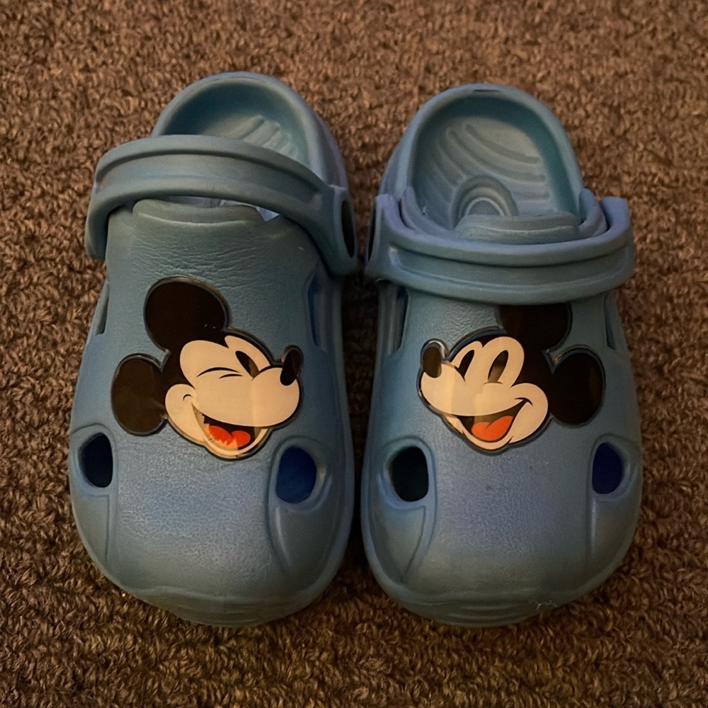 DISNEY Junior Mickey Mouse Heel Strap Clog Shoes blue baby 5/6
